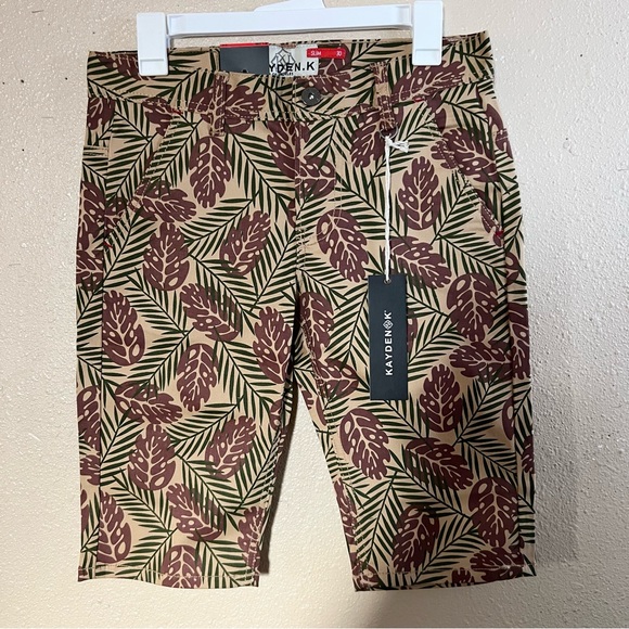 Kayden K Men's Tropical Leaf Shorts Size 30 - Picture 2 of 7